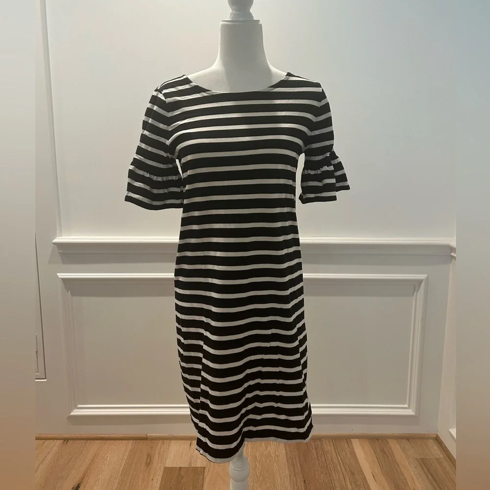 J.‎ Crew black and white striped dress size small